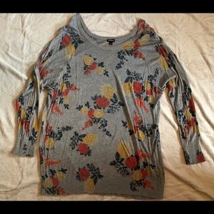 Torrid gray floral sweater